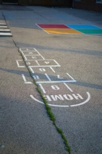 hopscotch on gray concrete