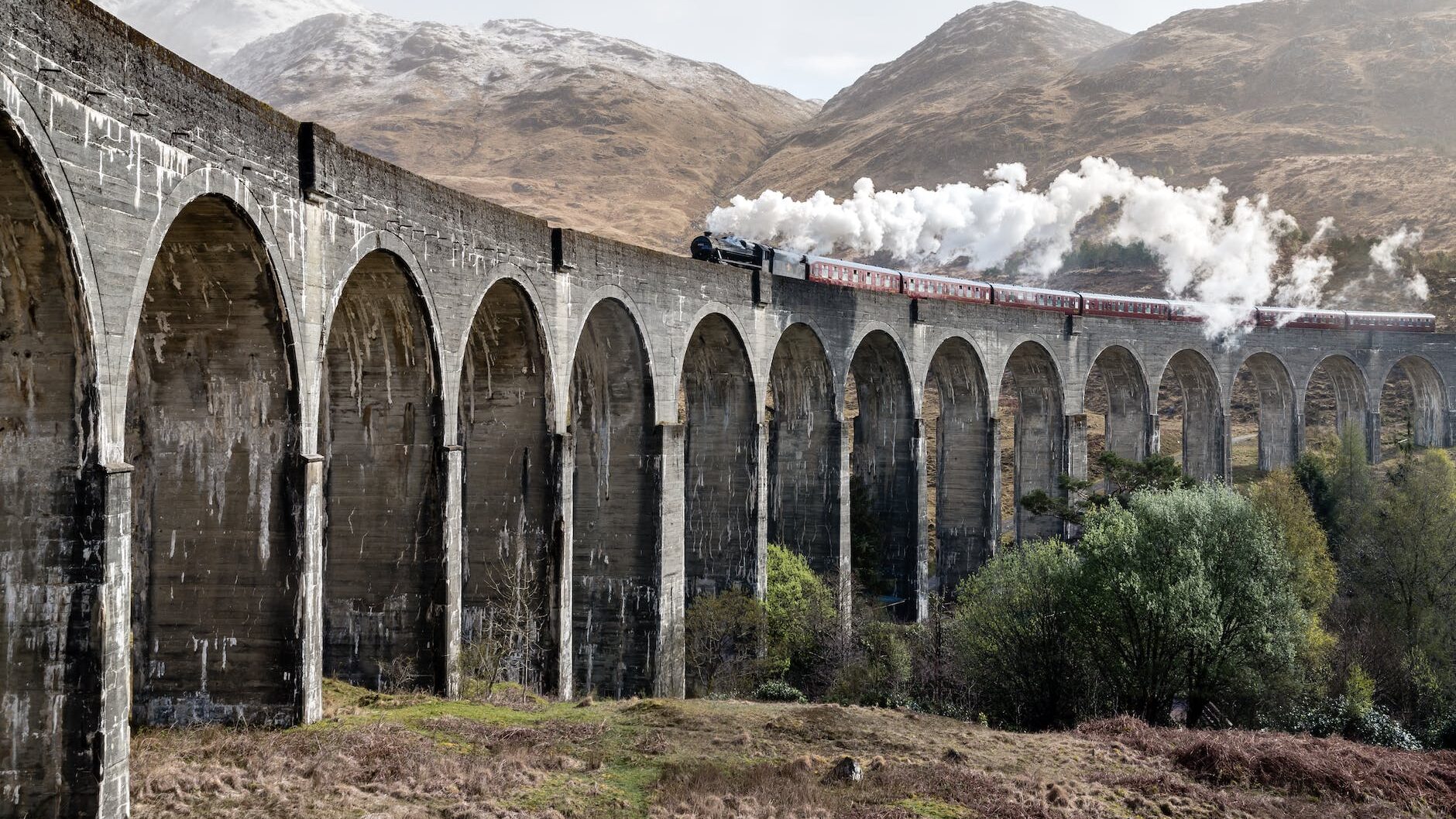 train with smoke